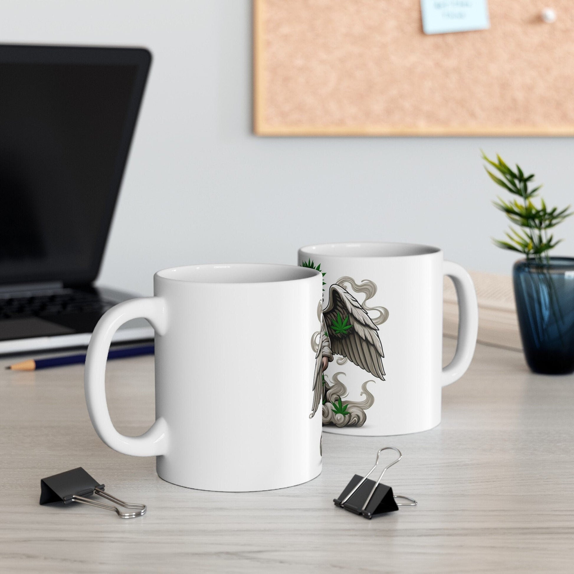 WEED ANGEL - 420 Coffee Mug (11oz) Perfect Gift for Smokers/ Marijuana Gift; Wake & Bake Mug - Cannabis Cup / Stoner Mug - Religious Gifts