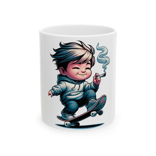 SKATER BOY - 420 Coffee Mug (11oz) Perfect Gift for Smokers/ Marijuana Gift; Wake and Bake Mug - Cannabis Cup / Stoner Mug - Boyfriend Gift