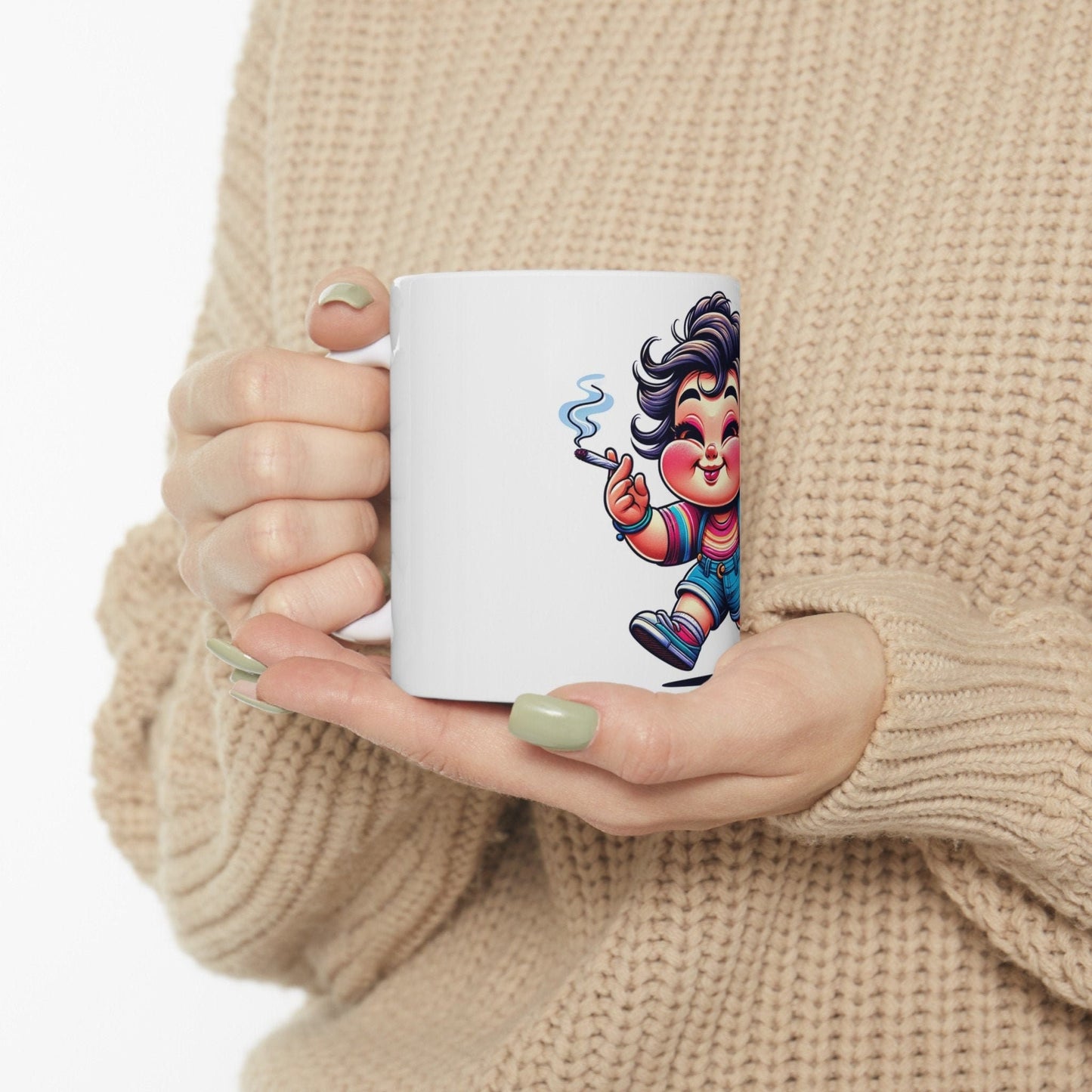 SKATER GIRL - 420 Coffee Mug (11oz) Perfect Gift for Smokers/ Marijuana Gift; Wake & Bake Mug - Cannabis Cup / Stoner Mug - Girlfriend Gift