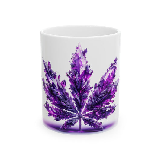 PURPLE WEED CRYSTALS - 420 Coffee Mug (11oz) Perfect Gift for Smokers/ Marijuana Gift; Wake and Bake Mug - Cannabis Cup / Stoner Mug