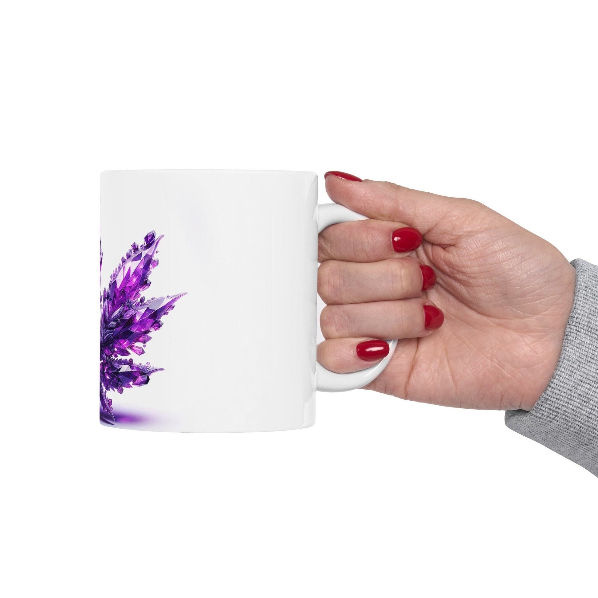 PURPLE WEED CRYSTALS - 420 Coffee Mug (11oz) Perfect Gift for Smokers/ Marijuana Gift; Wake and Bake Mug - Cannabis Cup / Stoner Mug