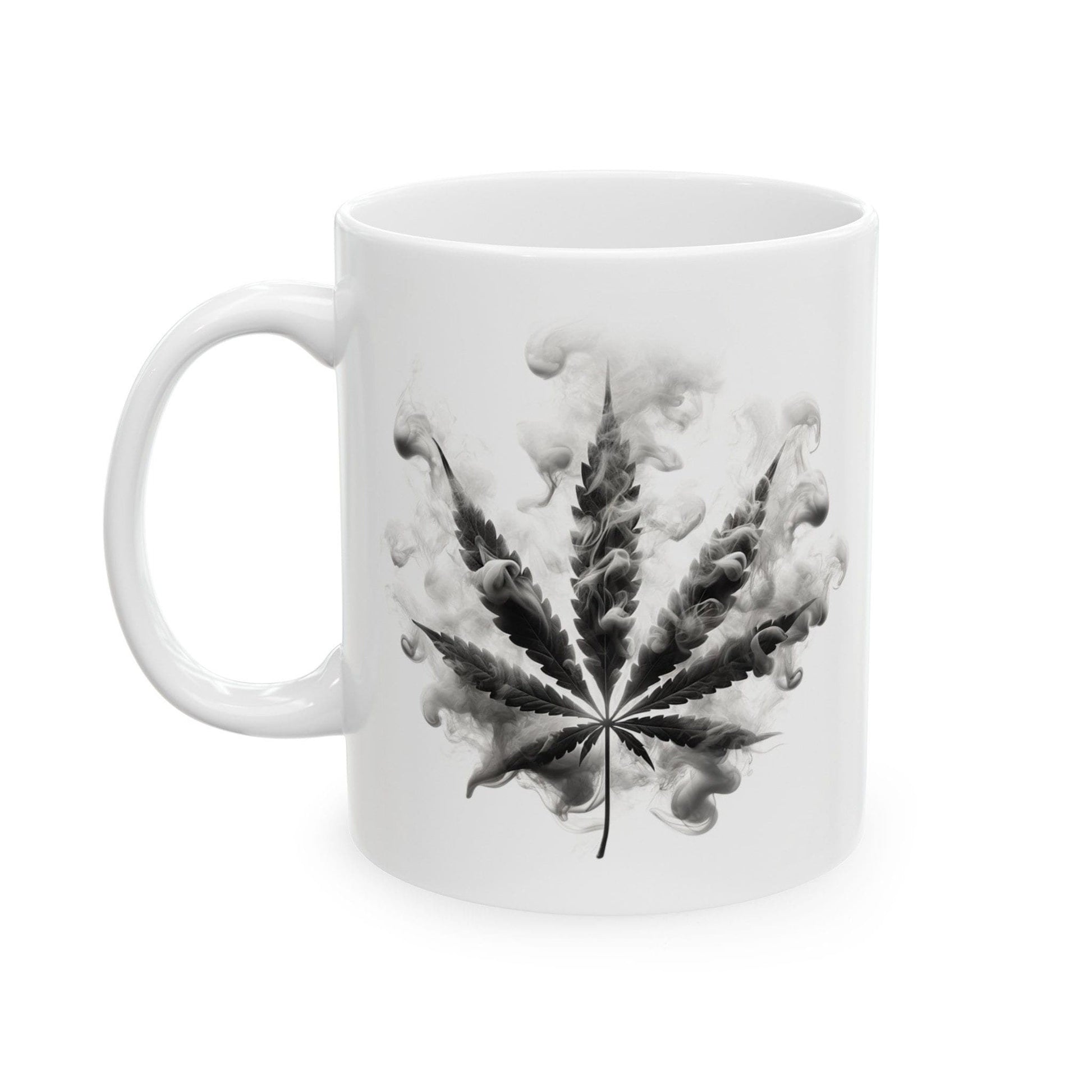 SMOKEY LEAF MUG - Weed Coffee Mugs (11oz) Perfect Gift for Smokers/ Marijuana Gift; Wake and Bake Mug - Cannabis Cup / Stoner Mug