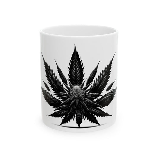 BLACK WEED PLANT - Weed Coffee Mugs (11oz) Perfect Gift for Smokers/ Marijuana Gift; Wake and Bake Mug - Cannabis Cup / Stoner Mug