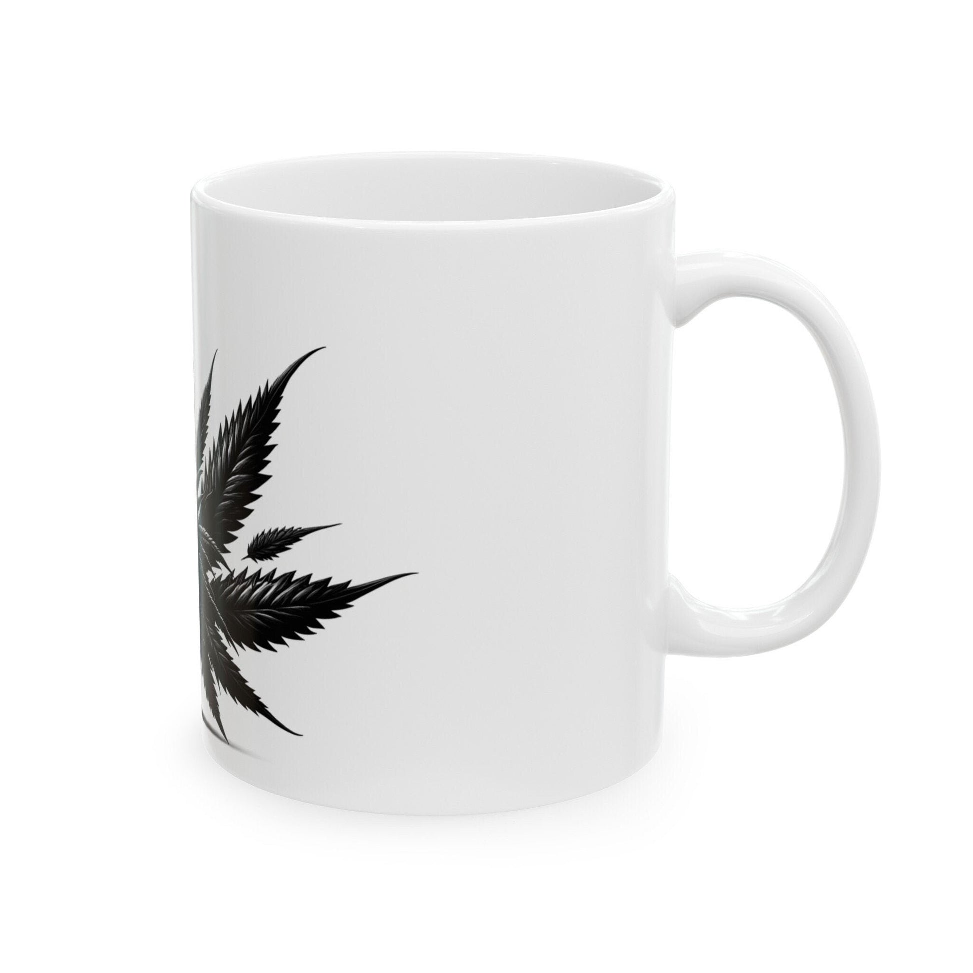 BLACK WEED PLANT - Weed Coffee Mugs (11oz) Perfect Gift for Smokers/ Marijuana Gift; Wake and Bake Mug - Cannabis Cup / Stoner Mug