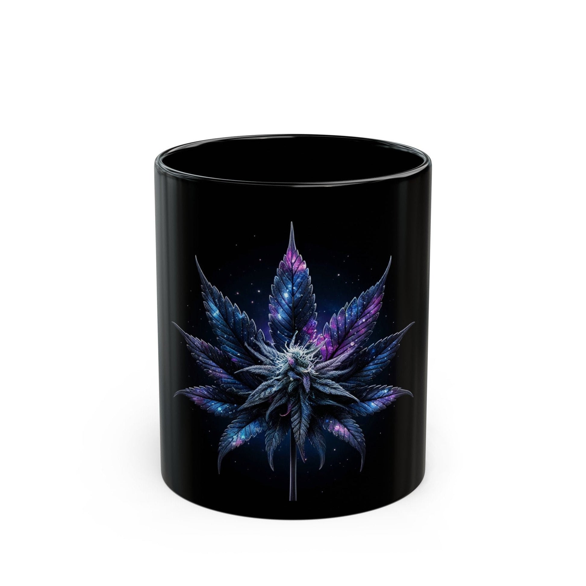 SPACE WEED PLANT - Weed Coffee Mug (Black 11oz) - Perfect Gift for Smokers, Stoners, Flowers; Wake and Bake Mug / Weed Mug / Black Mug