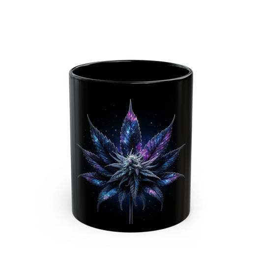 SPACE WEED PLANT - Weed Coffee Mug (Black 11oz) - Perfect Gift for Smokers, Stoners, Flowers; Wake and Bake Mug / Weed Mug / Black Mug