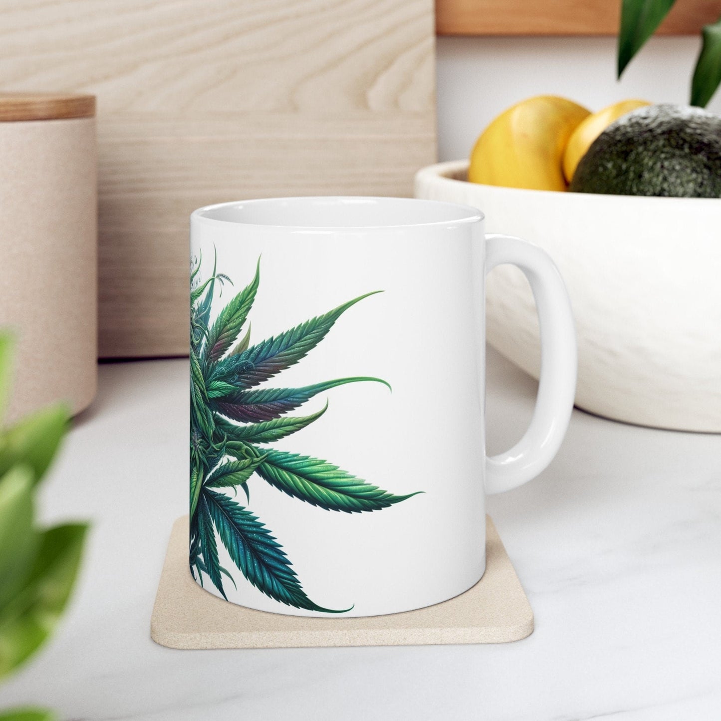 WEED PLANT MUG - Weed Coffee Mugs (11oz) Perfect Gift for Smokers/ Marijuana Gift; Wake and Bake Mug - Cannabis Cup / Stoner Mug