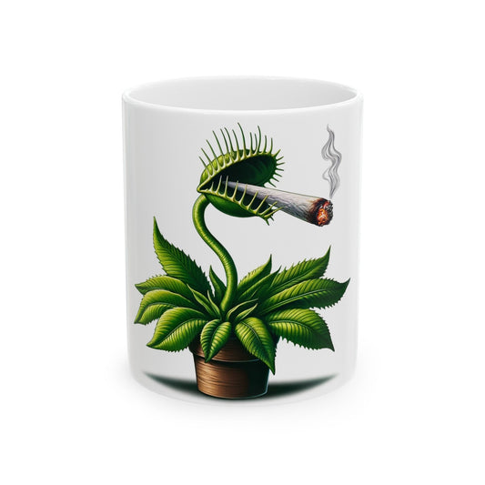 VENUS FLY TRAP Smoking - Weed Coffee Mugs (11oz) Perfect Gift for Smokers/ Marijuana Gift; Wake and Bake Mug - Cannabis Cup / Stoner Mug