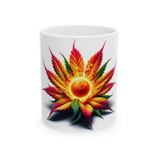 WEED SUN FLOWER - Weed Coffee Mugs (11oz) Perfect Gift for Smokers/ Marijuana Gift; Wake and Bake Mug - Cannabis Cup / Stoner Mug