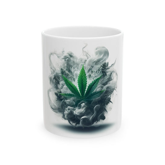 SMOKEY WEED FLOWER - Weed Coffee Mugs (11oz) Perfect Gift for Smokers/ Marijuana Gift; Wake and Bake Mug - Cannabis Cup / Stoner Mug
