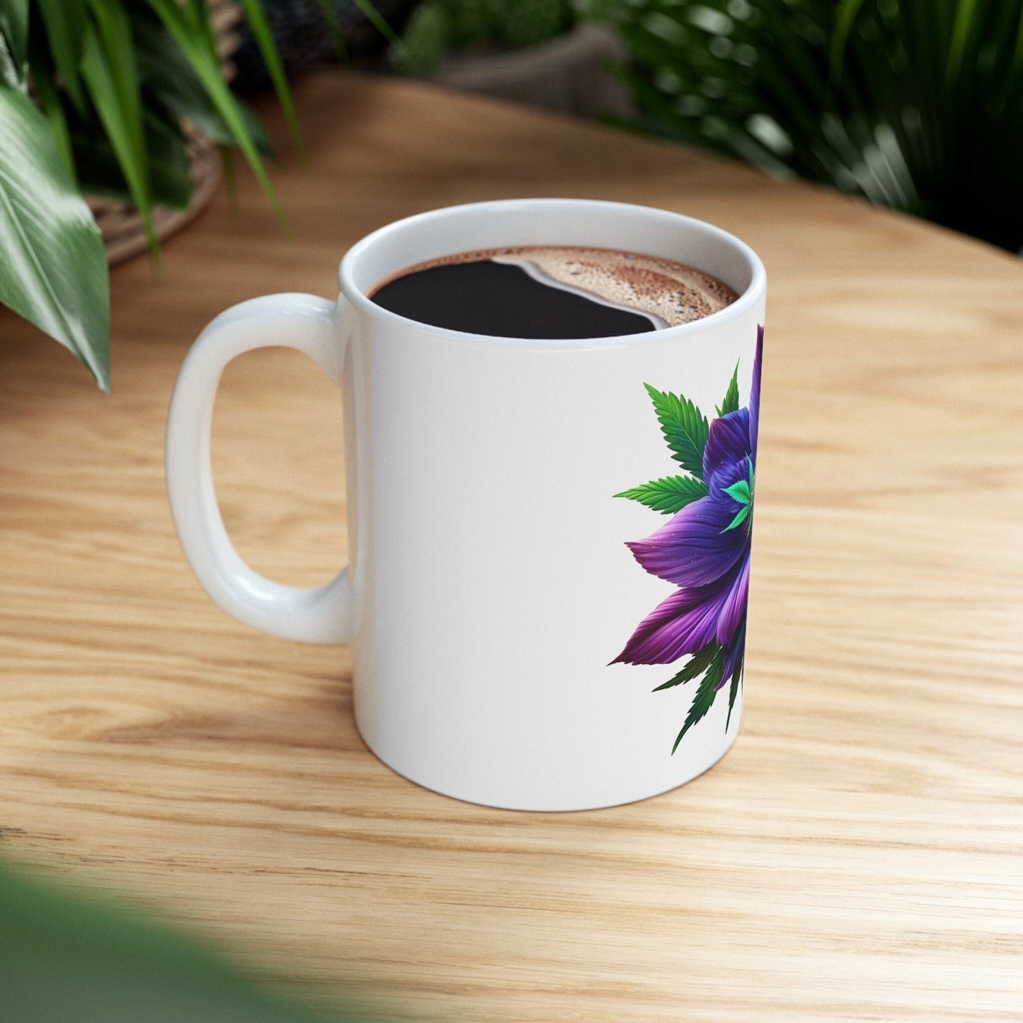 ROYAL PURPLE Weed FLOWER - Weed Coffee Mugs (11oz) Perfect Gift for Smokers/ Marijuana Gift; Wake and Bake Mug - Cannabis Cup / Stoner Mug