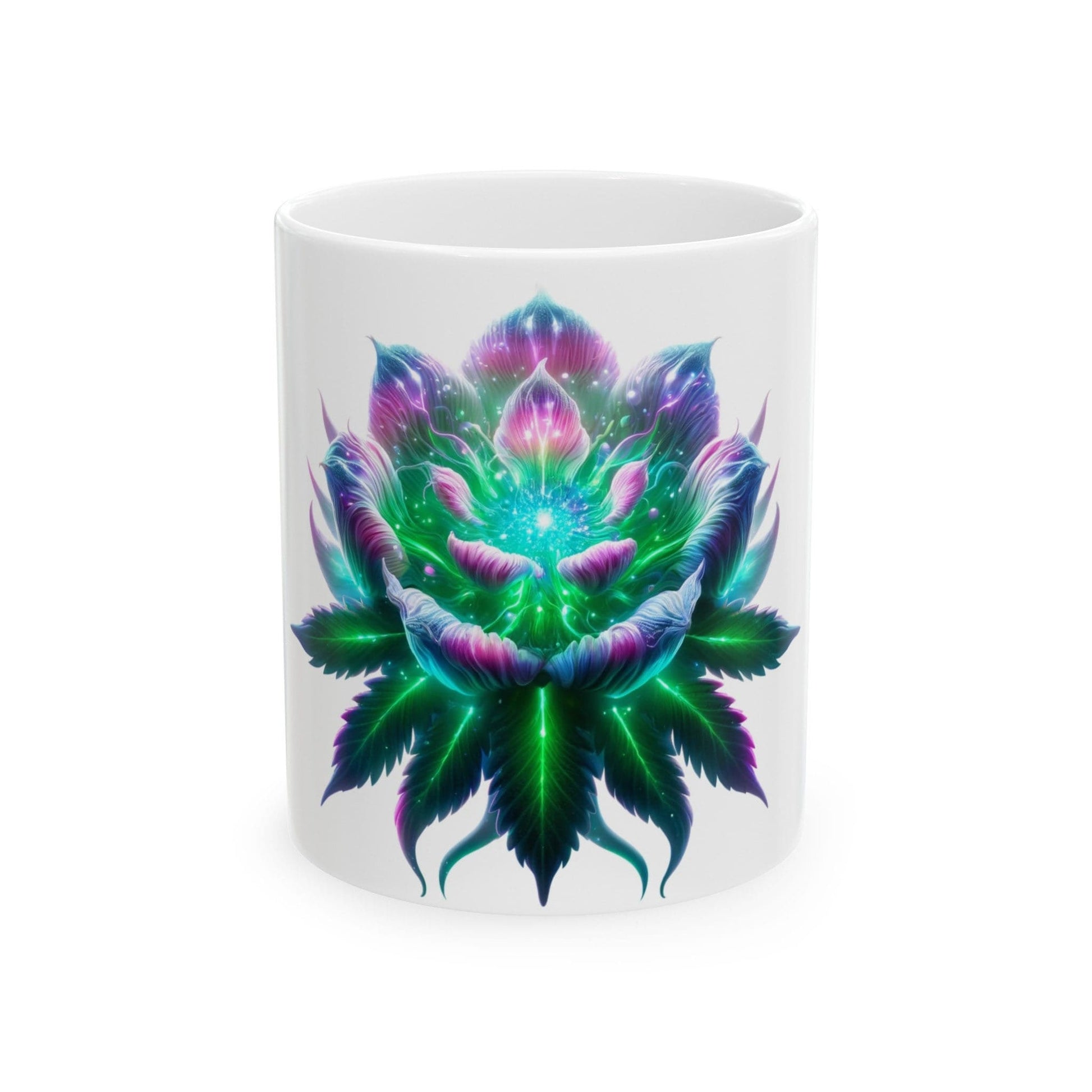 ALIEN WEED FLOWER - Weed Coffee Mugs (11oz) Perfect Gift for Smokers/ Marijuana Gift; Wake and Bake Mug - Cannabis Cup / Stoner Mug