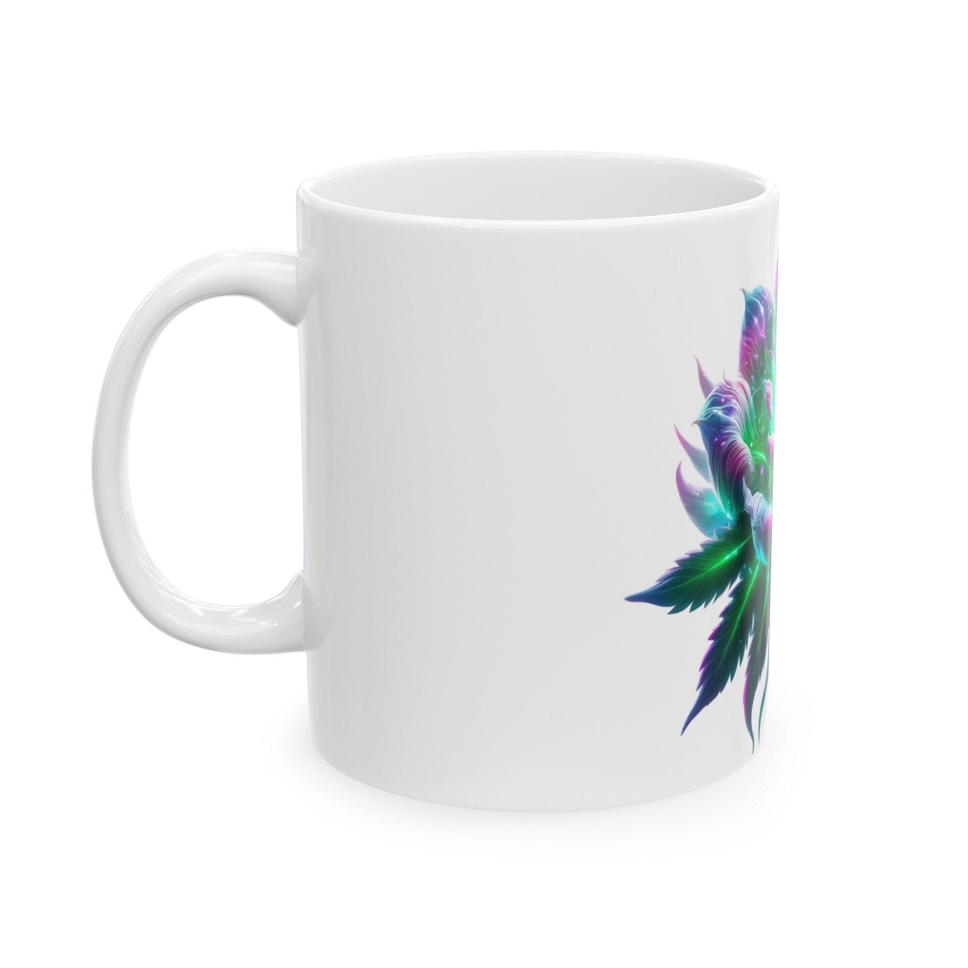 ALIEN WEED FLOWER - Weed Coffee Mugs (11oz) Perfect Gift for Smokers/ Marijuana Gift; Wake and Bake Mug - Cannabis Cup / Stoner Mug