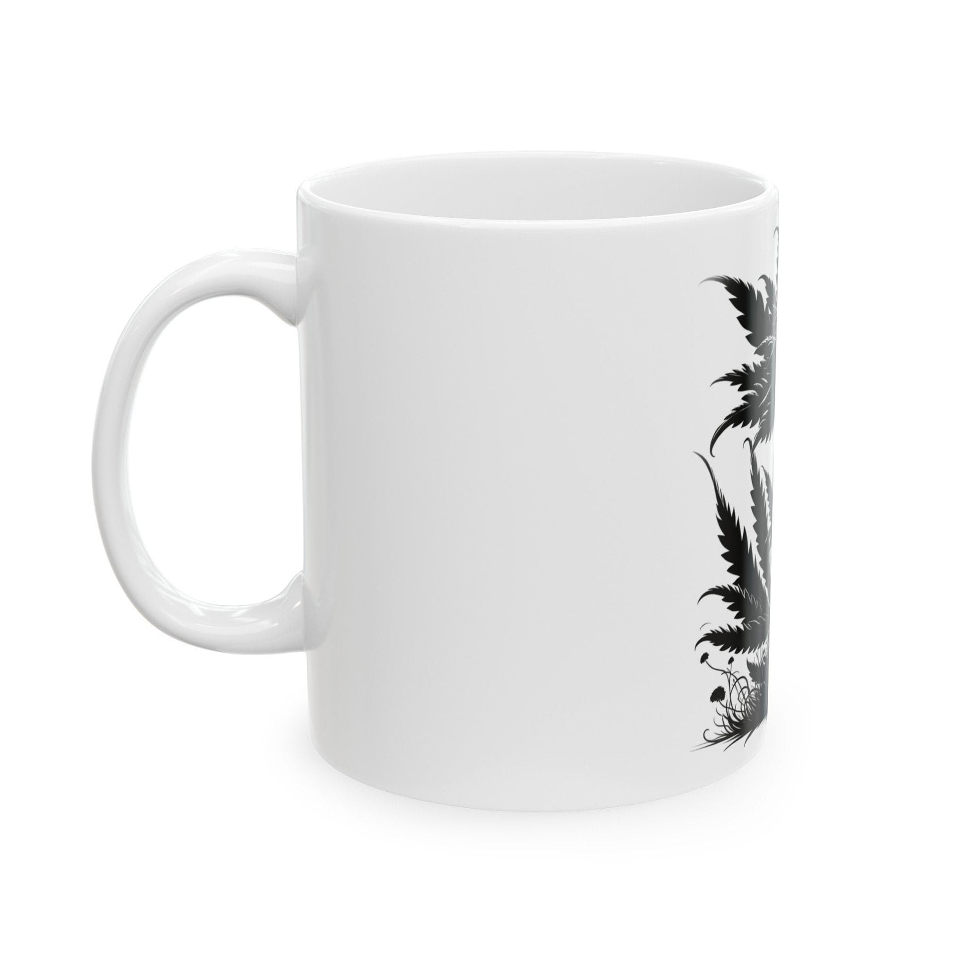 BLACK WEED FLOWER - Weed Coffee Mugs (11oz) Perfect Gift for Smokers/ Marijuana Gift; Wake and Bake Mug - Cannabis Cup / Stoner Mug