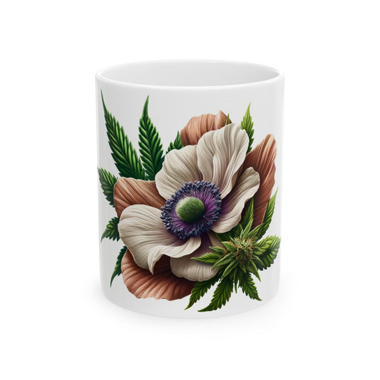 ANEMONE WEED FLOWER - Weed Coffee Mugs (11oz) Perfect Gift for Smokers/ Marijuana Gift; Wake and Bake Mug - Cannabis Cup / Stoner Mug