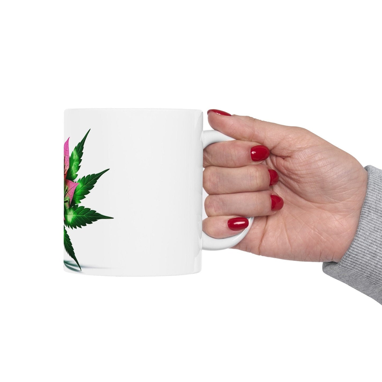 BOUGAINVILLEA WEED FLOWER - Weed Coffee Mugs (11oz) Perfect Gift for Smokers/ Marijuana Gift; Wake and Bake Mug - Cannabis Cup / Stoner Mug