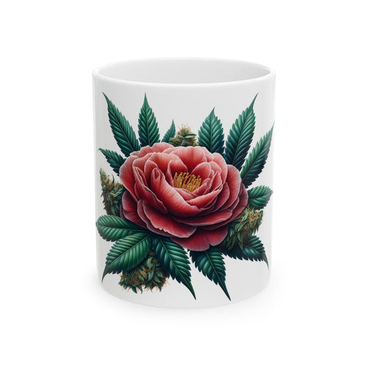 CAMELLIA WEED FLOWER - Weed Coffee Mugs (11oz) Perfect Gift for Smokers/ Marijuana Gift; Wake and Bake Mug - Cannabis Cup / Stoner Mug