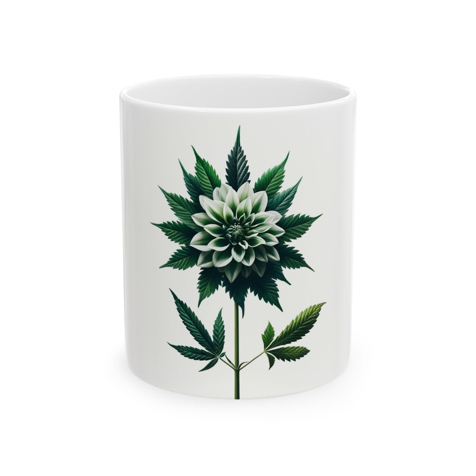 DAHLIA WEED FLOWER - Weed Coffee Mugs (11oz) Perfect Gift for Smokers/ Marijuana Gift; Wake and Bake Mug - Cannabis Cup / Stoner Mug