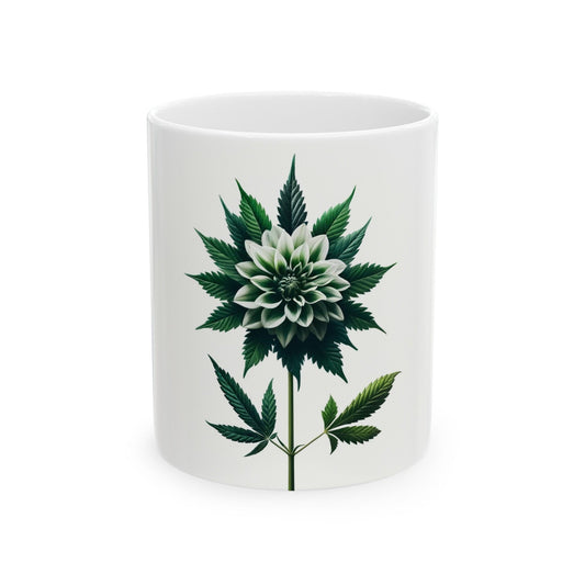DAHLIA WEED FLOWER - Weed Coffee Mugs (11oz) Perfect Gift for Smokers/ Marijuana Gift; Wake and Bake Mug - Cannabis Cup / Stoner Mug