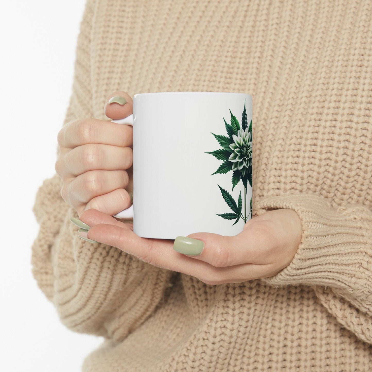 DAHLIA WEED FLOWER - Weed Coffee Mugs (11oz) Perfect Gift for Smokers/ Marijuana Gift; Wake and Bake Mug - Cannabis Cup / Stoner Mug