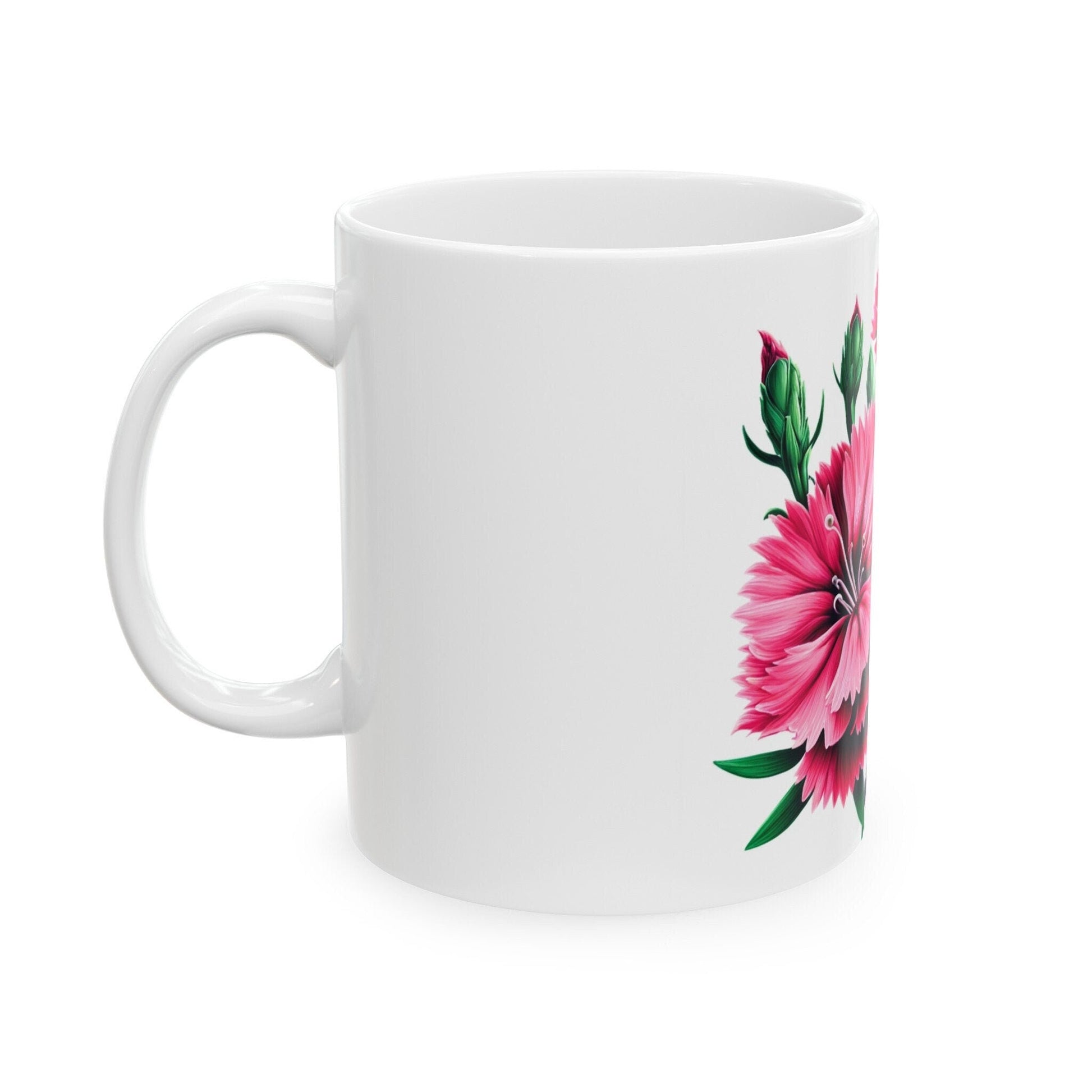 DIANTHUS WEED FLOWER - Weed Coffee Mugs (11oz) Perfect Gift for Smokers/ Marijuana Gift; Wake and Bake Mug - Cannabis Cup / Stoner Mug