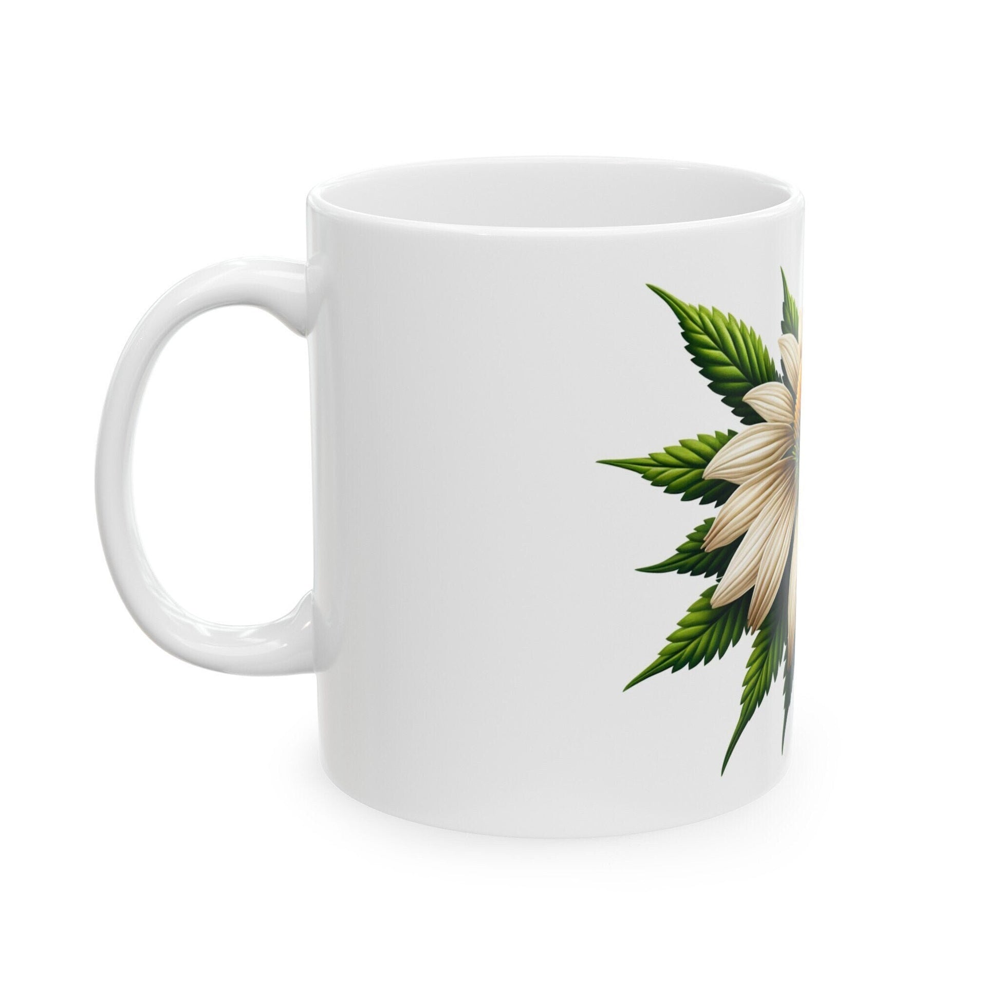 ECHINACEA WEED FLOWER - Weed Coffee Mugs (11oz) Perfect Gift for Smokers/ Marijuana Gift; Wake and Bake Mug - Cannabis Cup / Stoner Mug