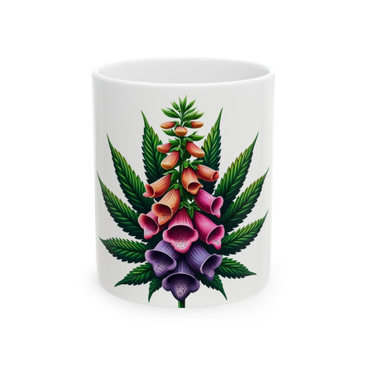FOXGLOVE WEED FLOWER - Weed Coffee Mugs (11oz) Perfect Gift for Smokers/ Marijuana Gift; Wake and Bake Mug - Cannabis Cup / Stoner Mug