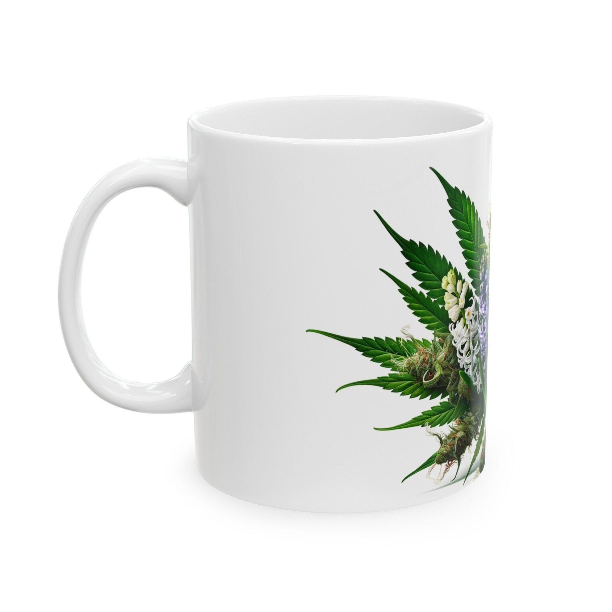 HYACINTH WEED FLOWER - Weed Coffee Mugs (11oz) Perfect Gift for Smokers/ Marijuana Gift; Wake and Bake Mug - Cannabis Cup / Stoner Mug