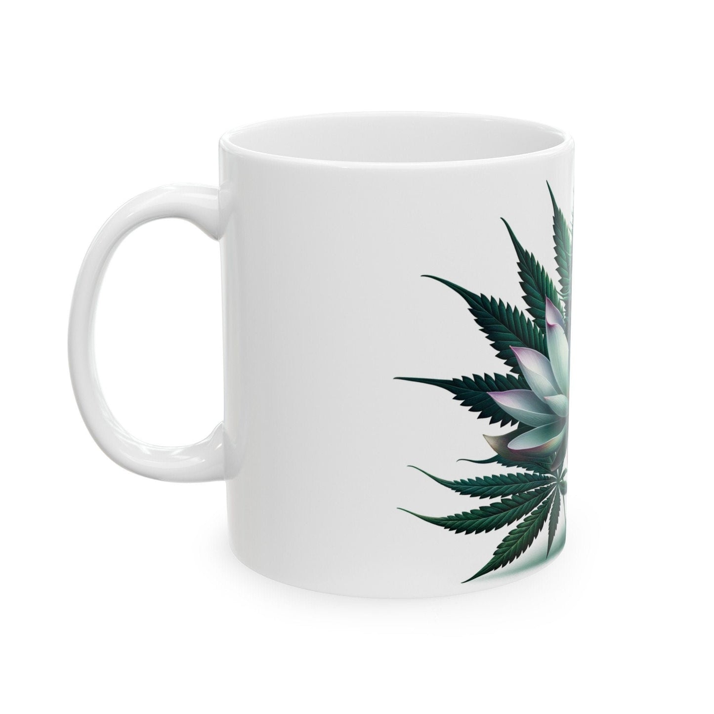 LOTUS WEED FLOWER - Weed Coffee Mugs (11oz) Perfect Gift for Smokers/ Marijuana Gift; Wake and Bake Mug - Cannabis Cup / Stoner Mug