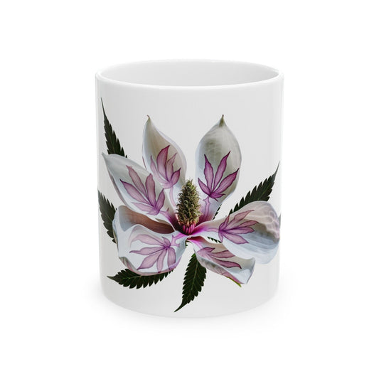MAGNOLIA WEED FLOWER - Weed Coffee Mugs (11oz) Perfect Gift for Smokers/ Marijuana Gift; Wake and Bake Mug - Cannabis Cup / Stoner Mug