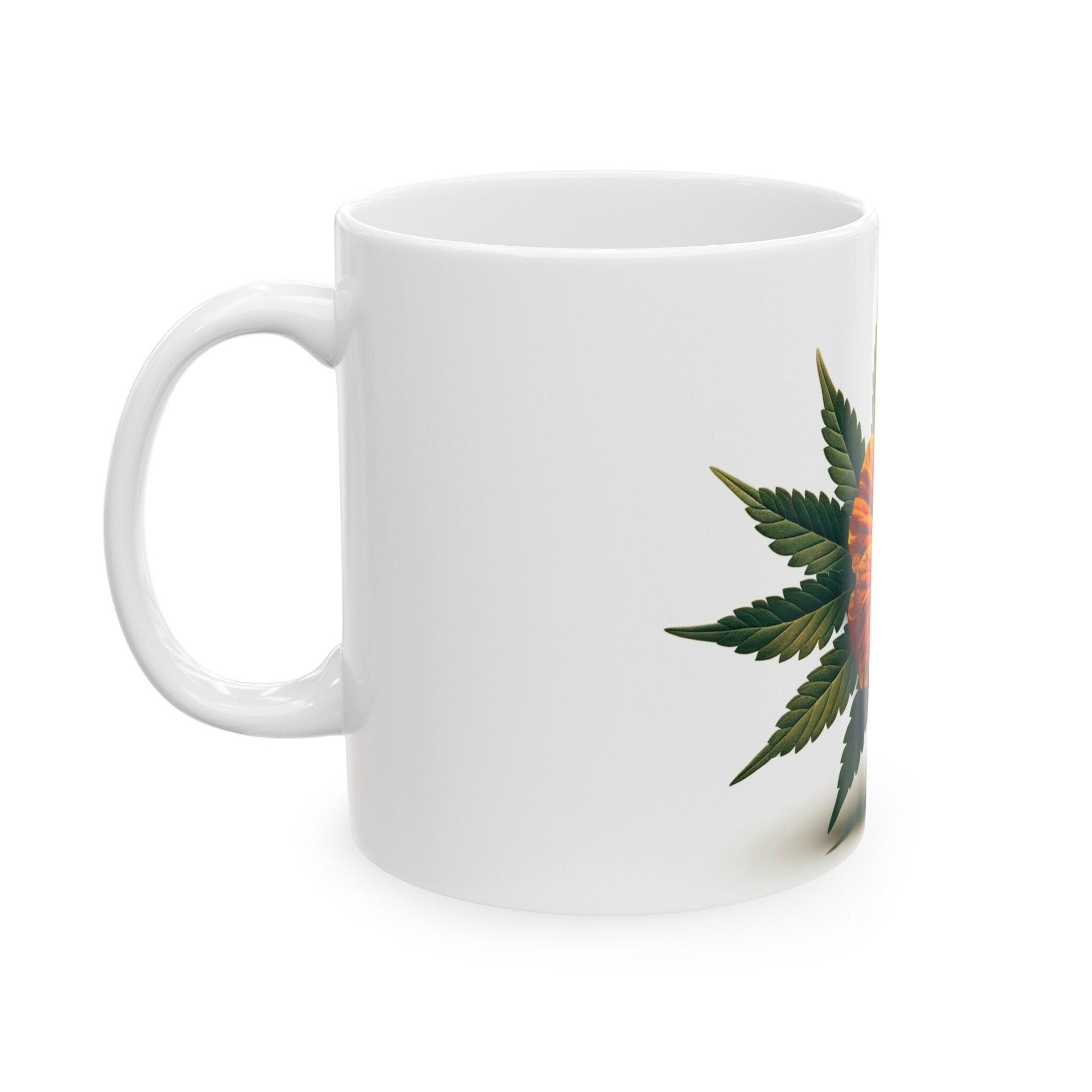 NASTURTIUM WEED FLOWER - Weed Coffee Mugs (11oz) Perfect Gift for Smokers/ Marijuana Gift; Wake and Bake Mug - Cannabis Cup / Stoner Mug