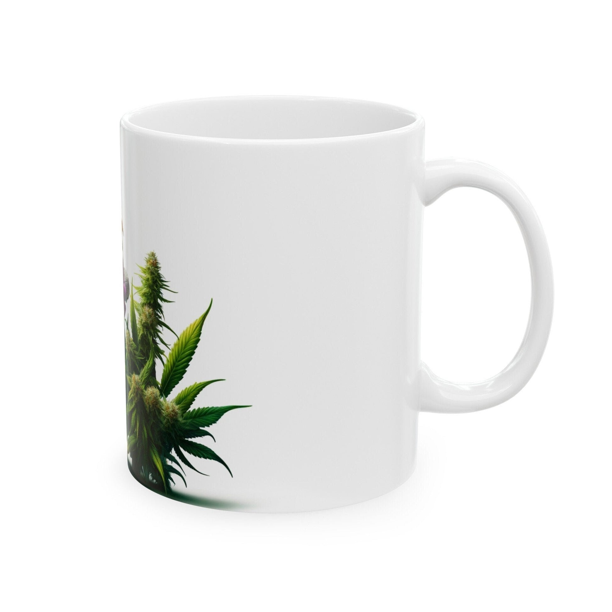 ORCHID WEED FLOWER - Weed Coffee Mugs (11oz) Perfect Gift for Smokers/ Marijuana Gift; Wake and Bake Mug - Cannabis Cup / Stoner Mug