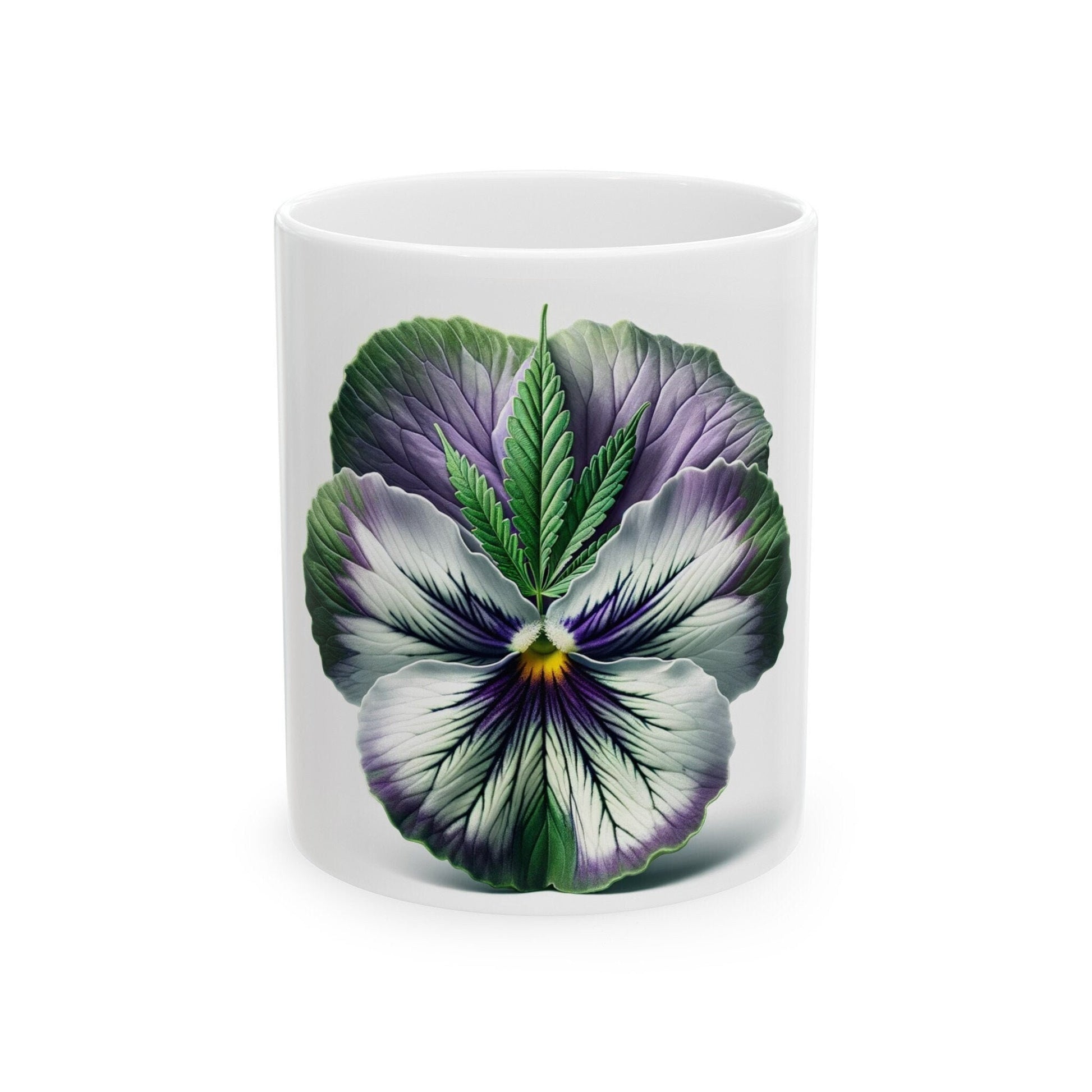 PANSY WEED FLOWER - Weed Coffee Mugs (11oz) Perfect Gift for Smokers/ Marijuana Gift; Wake and Bake Mug - Cannabis Cup / Stoner Mug