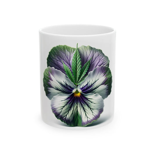 PANSY WEED FLOWER - Weed Coffee Mugs (11oz) Perfect Gift for Smokers/ Marijuana Gift; Wake and Bake Mug - Cannabis Cup / Stoner Mug
