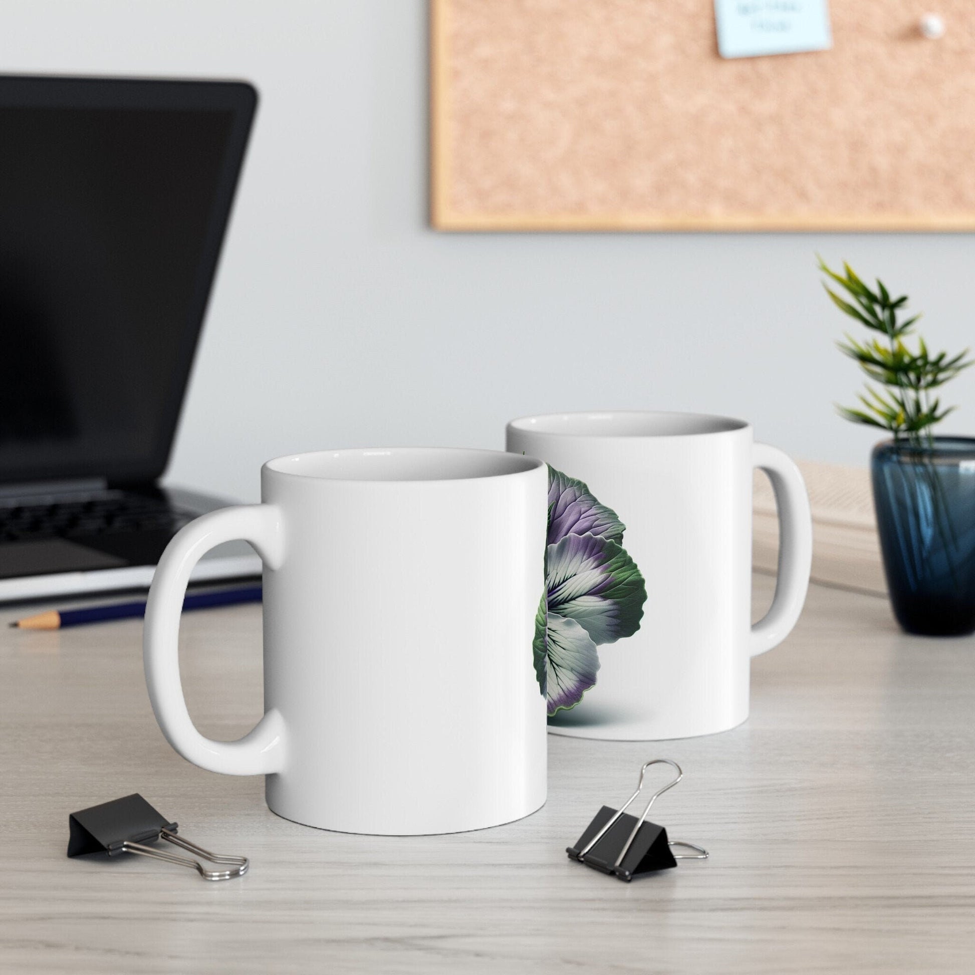 PANSY WEED FLOWER - Weed Coffee Mugs (11oz) Perfect Gift for Smokers/ Marijuana Gift; Wake and Bake Mug - Cannabis Cup / Stoner Mug