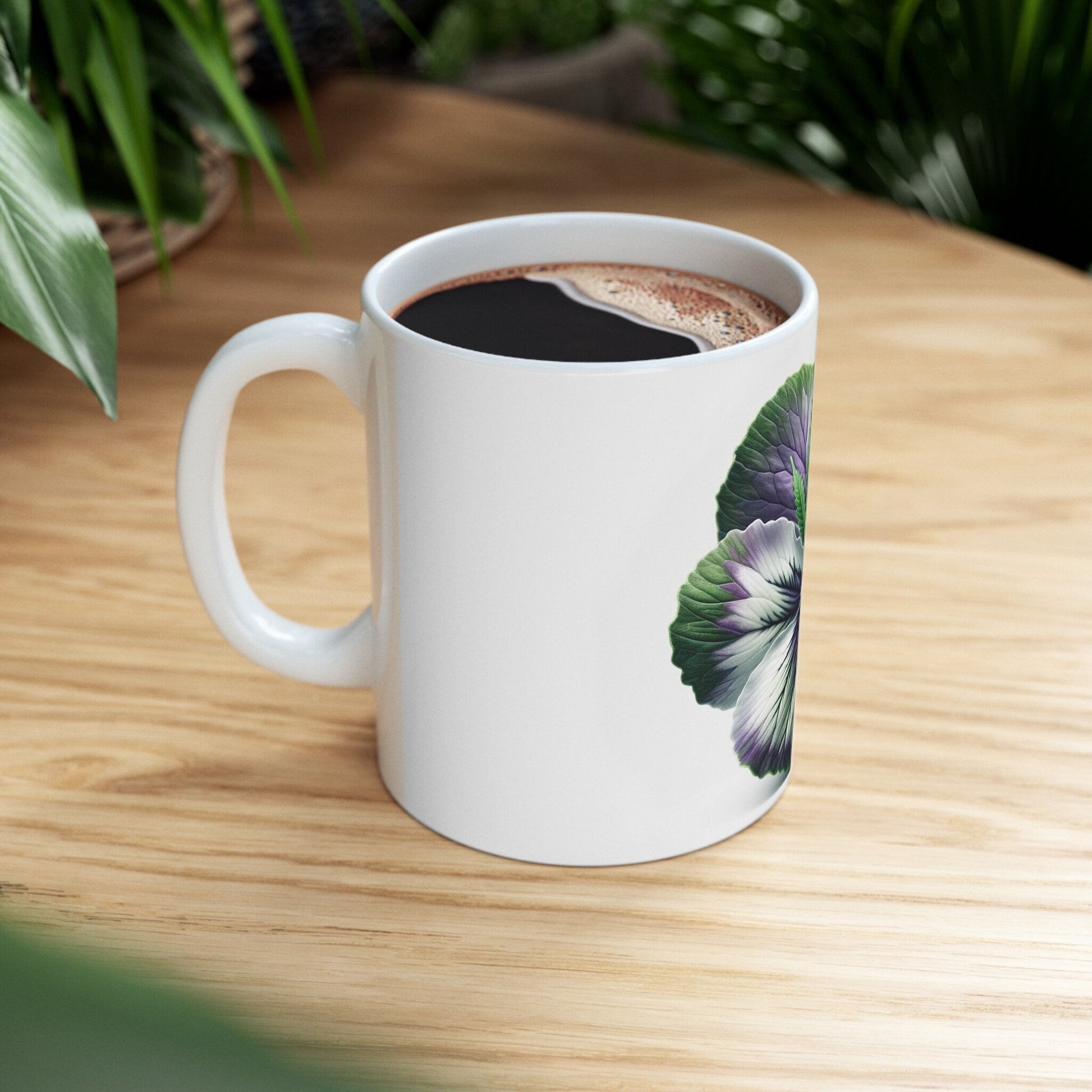 PANSY WEED FLOWER - Weed Coffee Mugs (11oz) Perfect Gift for Smokers/ Marijuana Gift; Wake and Bake Mug - Cannabis Cup / Stoner Mug