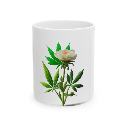 PORTULACA WEED FLOWER - Weed Coffee Mugs (11oz) Perfect Gift for Smokers/ Marijuana Gift; Wake and Bake Mug - Cannabis Cup / Stoner Mug