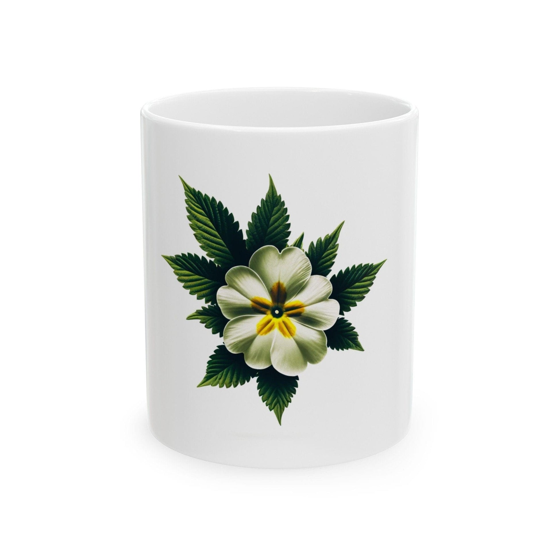 PRIMROSE WEED FLOWER - Weed Coffee Mugs (11oz) Perfect Gift for Smokers/ Marijuana Gift; Wake and Bake Mug - Cannabis Cup / Stoner Mug