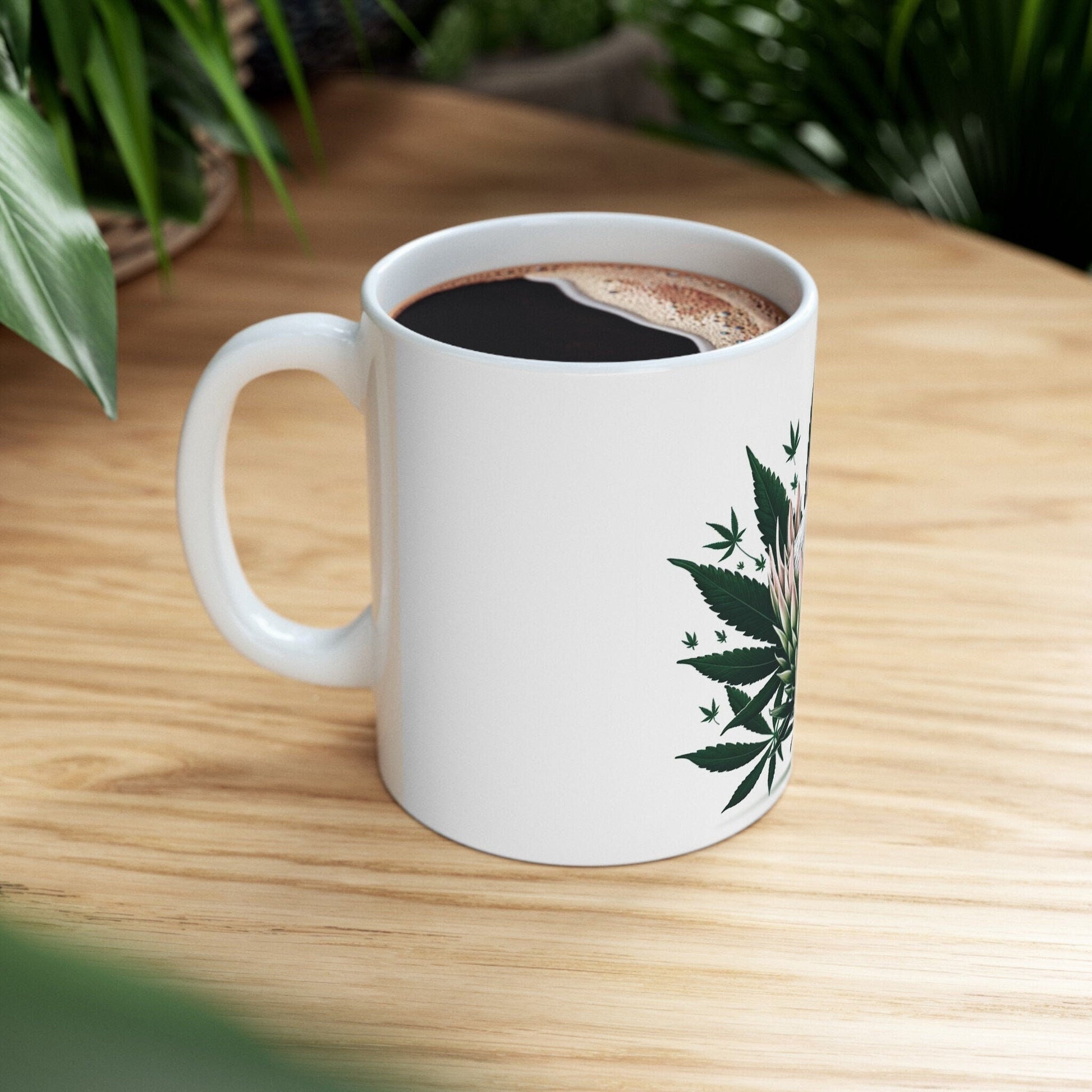 PROTEA WEED FLOWER - Weed Coffee Mugs (11oz) Perfect Gift for Smokers/ Marijuana Gift; Wake and Bake Mug - Cannabis Cup / Stoner Mug