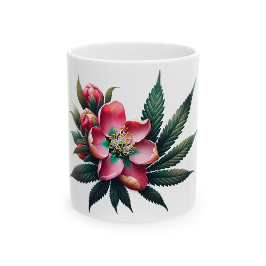 QUINCE WEED FLOWER - Weed Coffee Mugs (11oz) Perfect Gift for Smokers/ Marijuana Gift; Wake and Bake Mug - Cannabis Cup / Stoner Mug