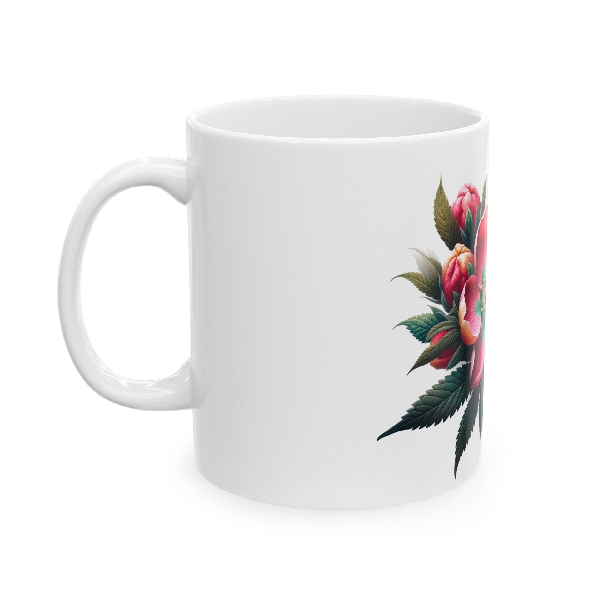 QUINCE WEED FLOWER - Weed Coffee Mugs (11oz) Perfect Gift for Smokers/ Marijuana Gift; Wake and Bake Mug - Cannabis Cup / Stoner Mug