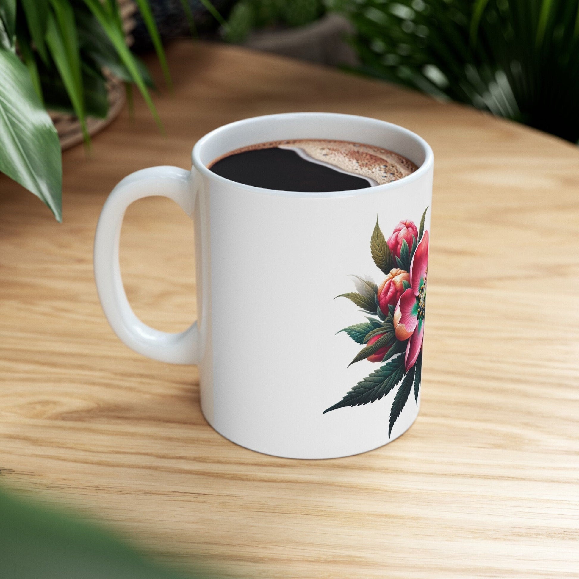 QUINCE WEED FLOWER - Weed Coffee Mugs (11oz) Perfect Gift for Smokers/ Marijuana Gift; Wake and Bake Mug - Cannabis Cup / Stoner Mug