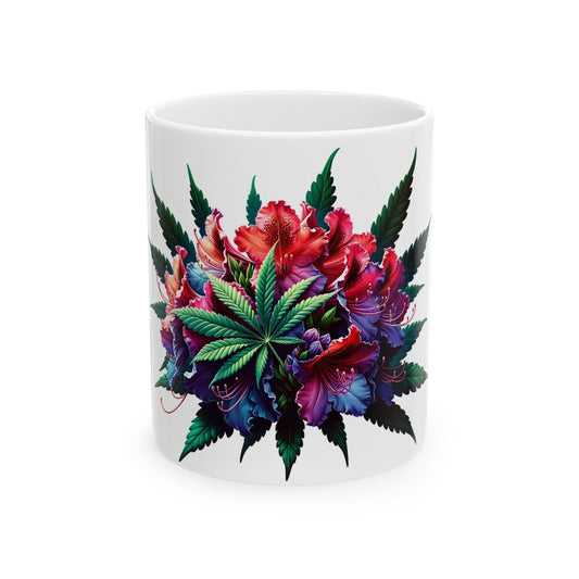 RHODODENDRON WEED FLOWER - Weed Coffee Mugs (11oz) Perfect Gift for Smokers/ Marijuana Gift; Wake and Bake Mug - Cannabis Cup / Stoner Mug
