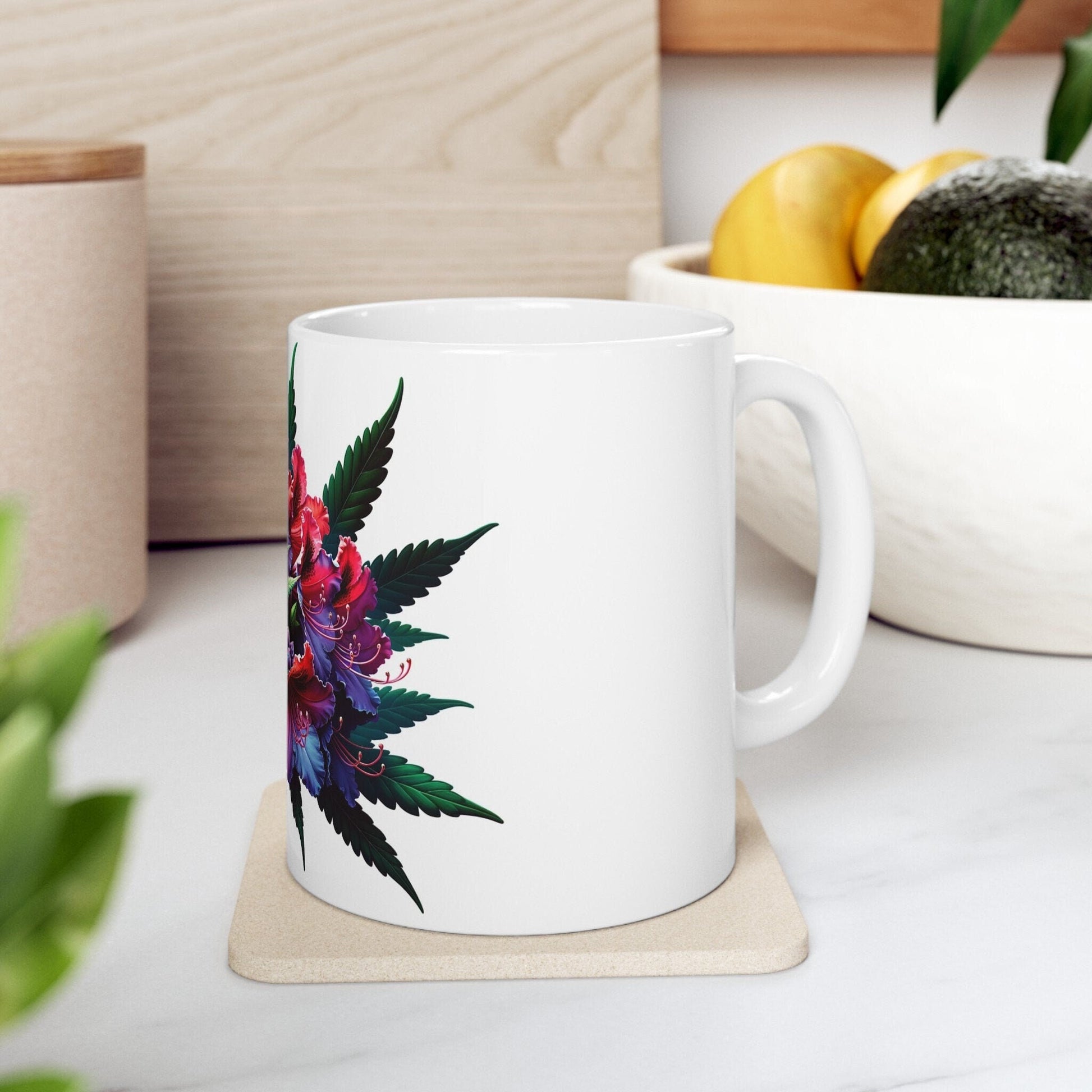 RHODODENDRON WEED FLOWER - Weed Coffee Mugs (11oz) Perfect Gift for Smokers/ Marijuana Gift; Wake and Bake Mug - Cannabis Cup / Stoner Mug