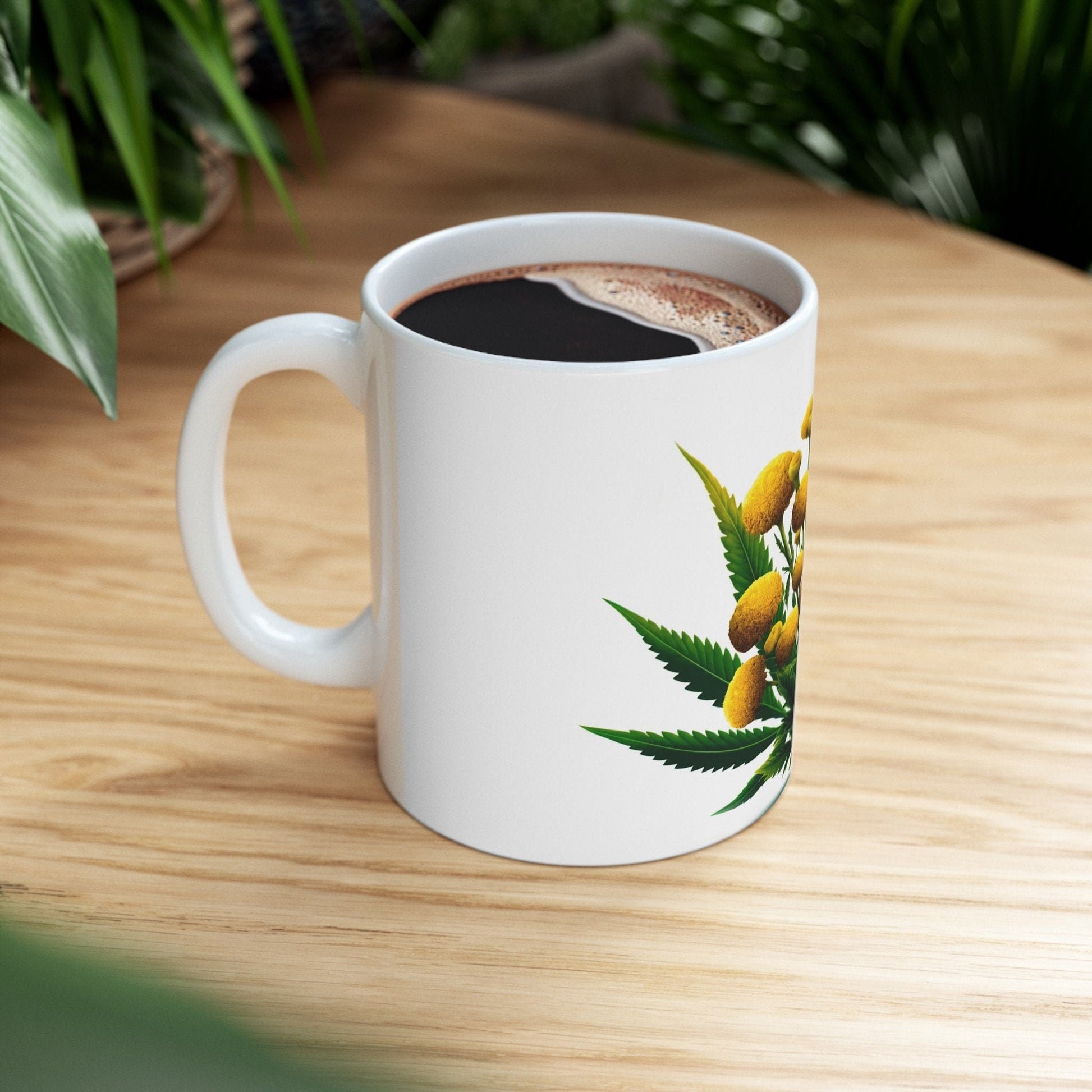 TANSY WEED FLOWER - Weed Coffee Mugs (11oz) Perfect Gift for Smokers/ Marijuana Gift; Wake and Bake Mug - Cannabis Cup / Stoner Mug