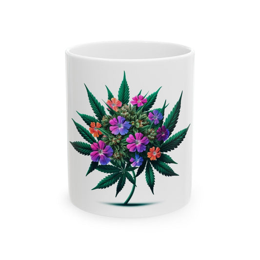 VERBENA WEED FLOWER - Weed Coffee Mugs (11oz) Perfect Gift for Smokers/ Marijuana Gift; Wake and Bake Mug - Cannabis Cup / Stoner Mug