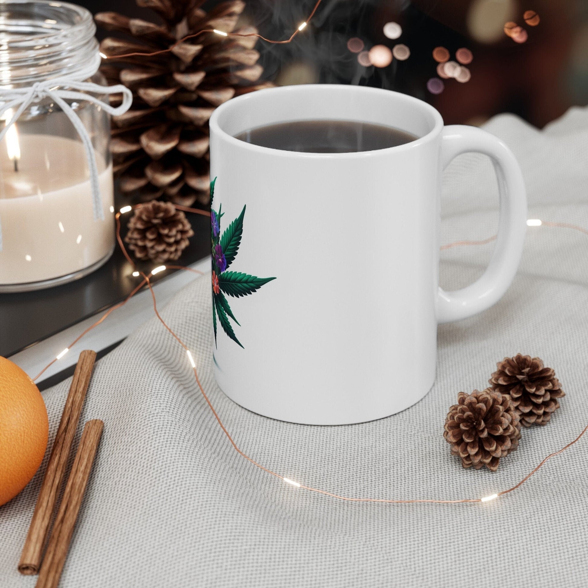 VERBENA WEED FLOWER - Weed Coffee Mugs (11oz) Perfect Gift for Smokers/ Marijuana Gift; Wake and Bake Mug - Cannabis Cup / Stoner Mug