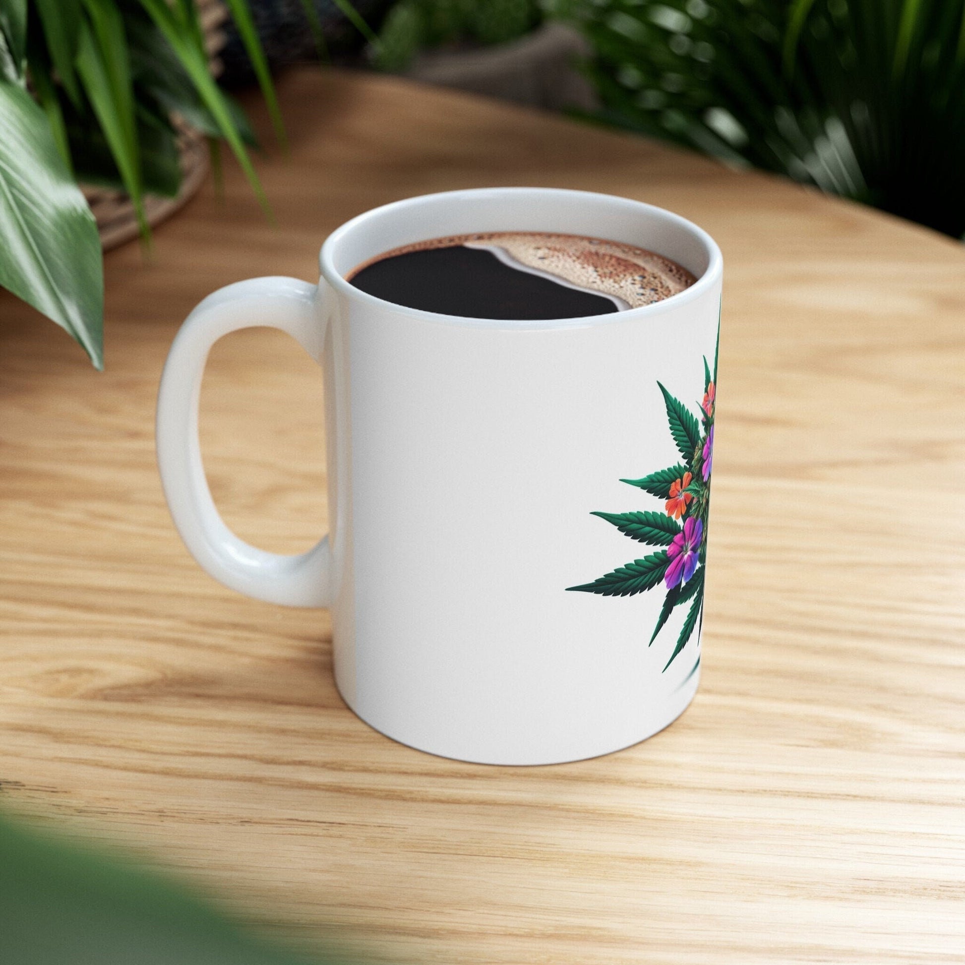 VERBENA WEED FLOWER - Weed Coffee Mugs (11oz) Perfect Gift for Smokers/ Marijuana Gift; Wake and Bake Mug - Cannabis Cup / Stoner Mug