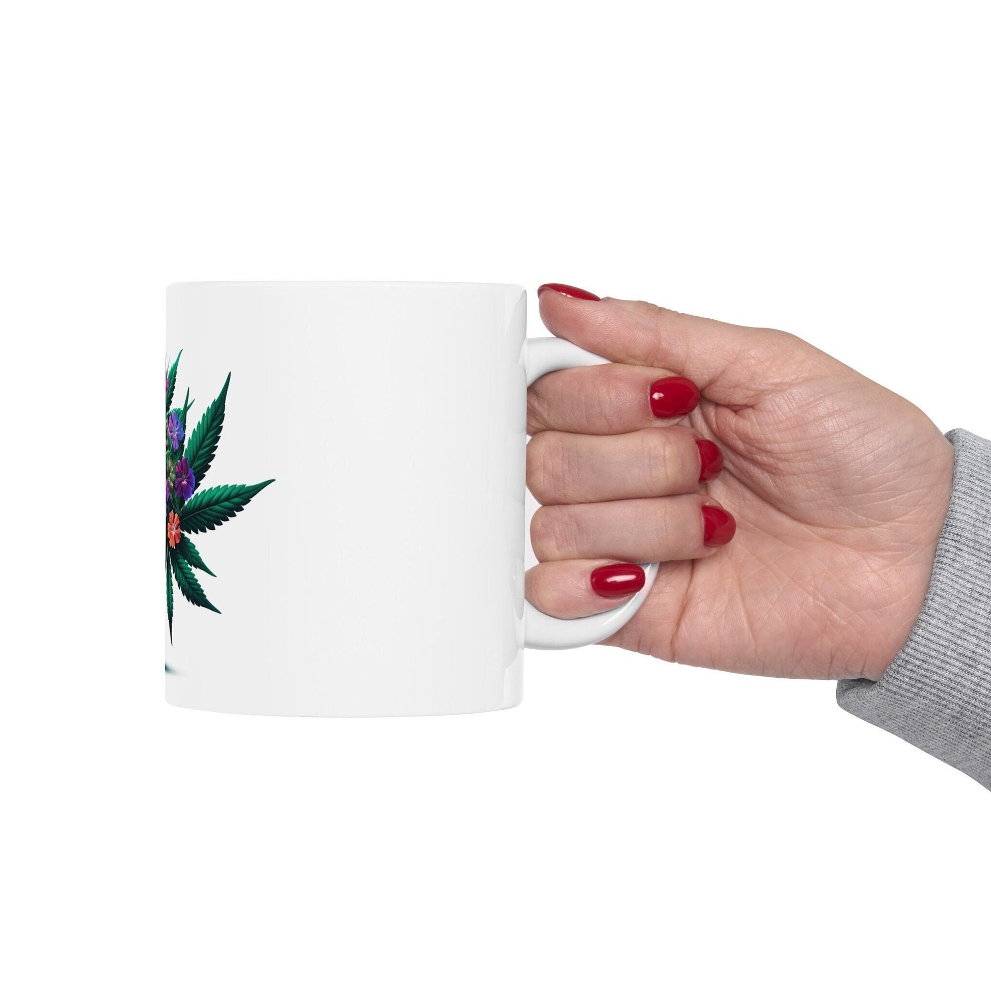 VERBENA WEED FLOWER - Weed Coffee Mugs (11oz) Perfect Gift for Smokers/ Marijuana Gift; Wake and Bake Mug - Cannabis Cup / Stoner Mug