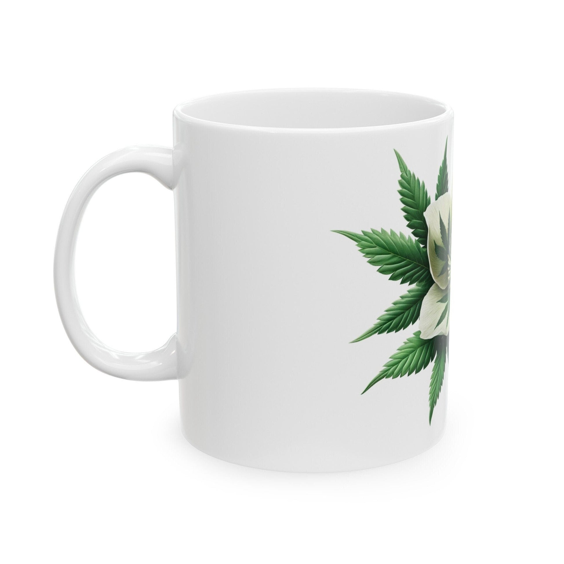 WEED THEMED FLOWER - Weed Coffee Mugs (11oz) Perfect Gift for Smokers/ Marijuana Gift; Wake and Bake Mug - Cannabis Cup / Stoner Mug